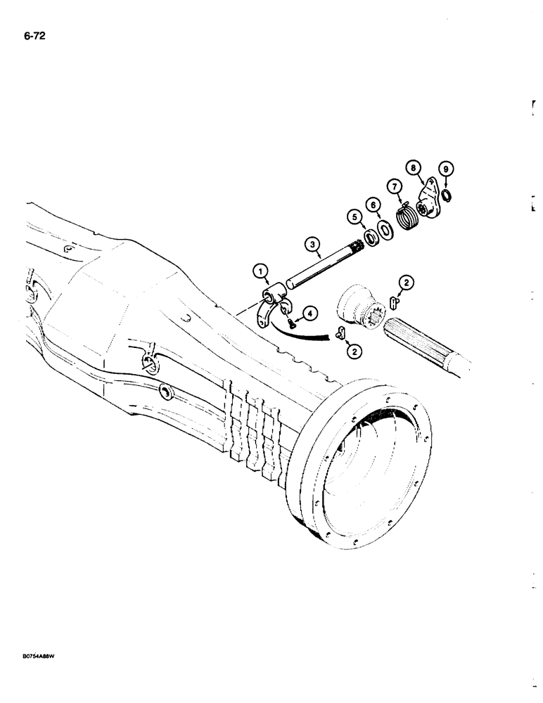 Схема запчастей Case 680L - (6-72) - REAR AXLE, DIFFERENTIAL LOCK (06) - POWER TRAIN