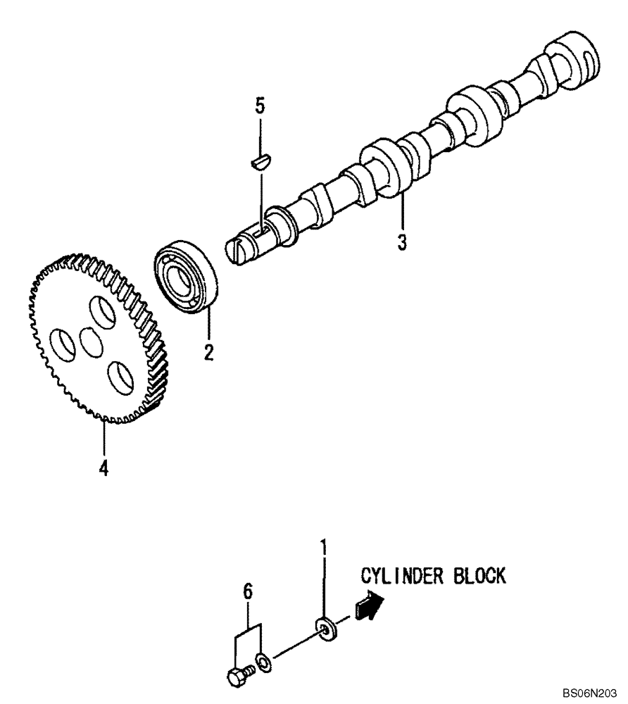 Схема запчастей Case CX17B - (09-004[00]) - CAMSHAFT (10) - ENGINE