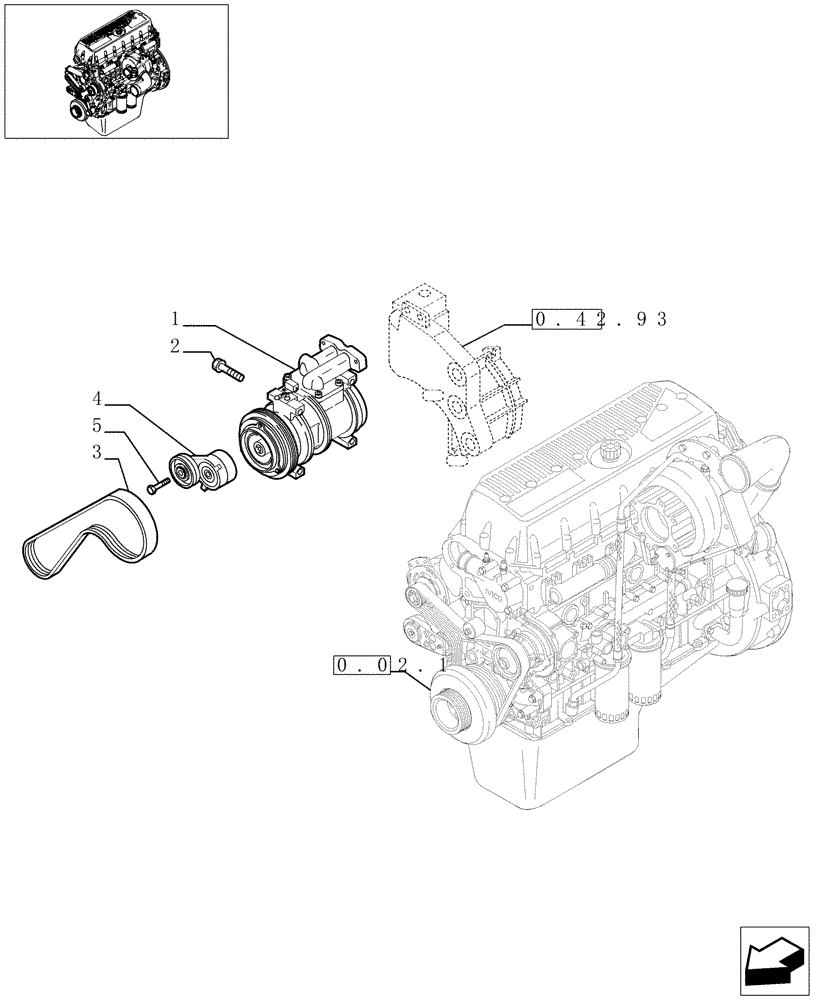 Схема запчастей Case F3BE0684E B001 - (0.39.0[01]) - COMPRESSOR, AIRCOND.(504032826) 