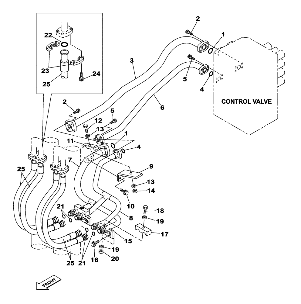 Схема запчастей Case CX470C - (08-012-00[01]) - HYDRAULIC CIRCUIT - BOOM CYLINDER (07) - HYDRAULIC SYSTEM