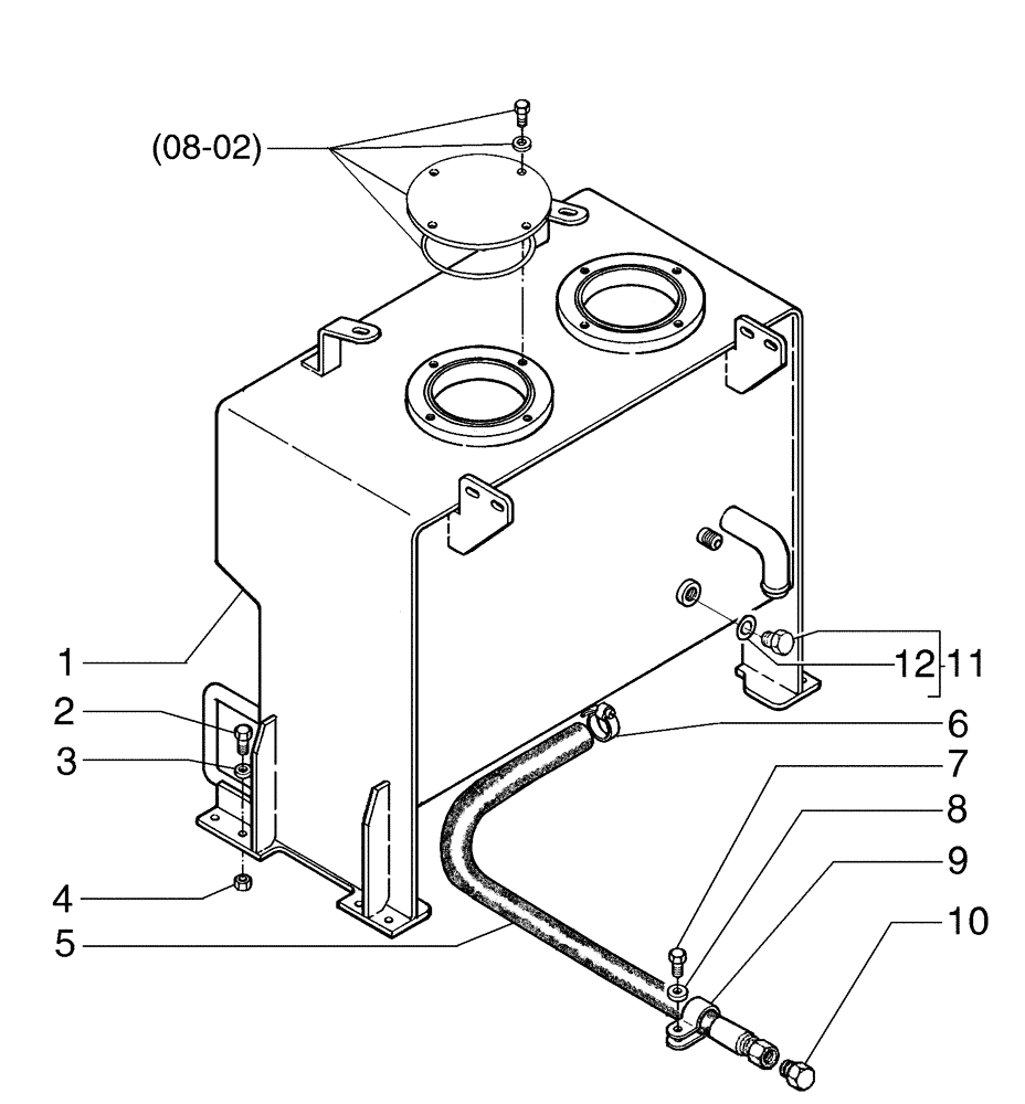 Схема запчастей Case 885B - (08-01[01]) - HYDRAULIC TANK ASSY (08) - HYDRAULICS