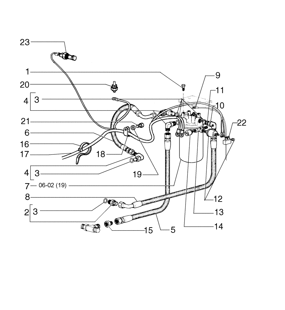 Схема запчастей Case 865B AWD - (06-07[01]) - TRANSMISSION FILTER LINES (06) - POWER TRAIN