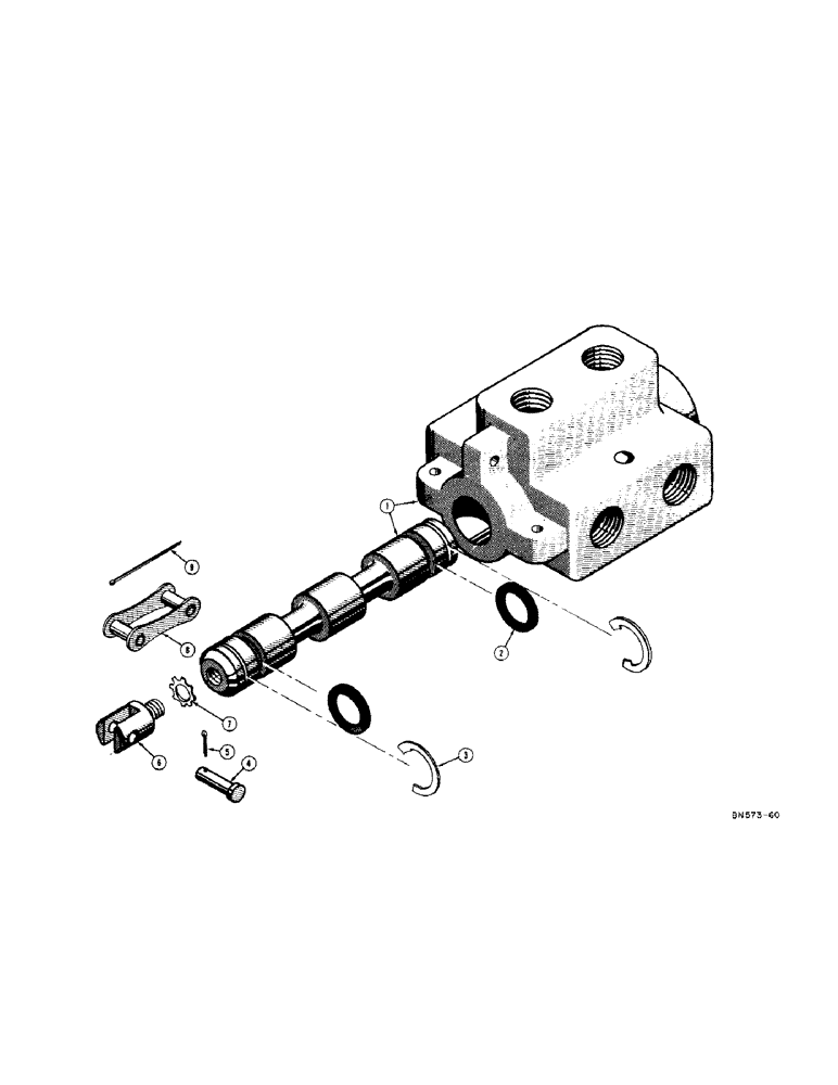 Схема запчастей Case 420 - (168[1]) - D26726 DIVERSION VALVE (07) - HYDRAULIC SYSTEM