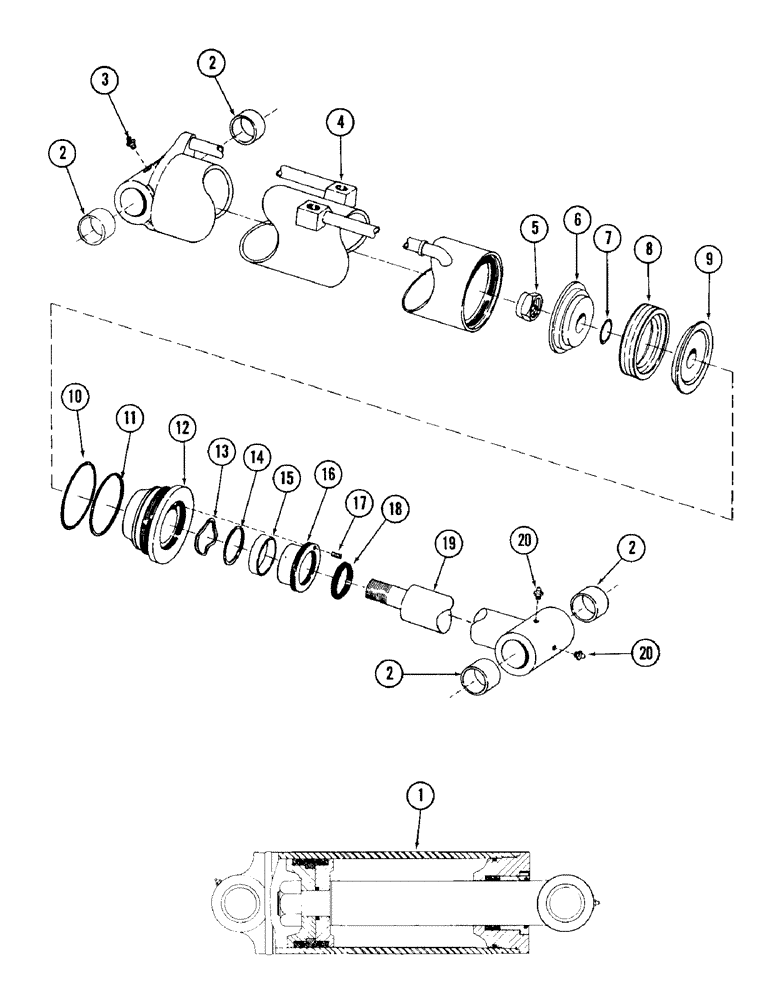 Схема запчастей Case 980 - (198) - HOIST CYLINDER (07) - HYDRAULIC SYSTEM