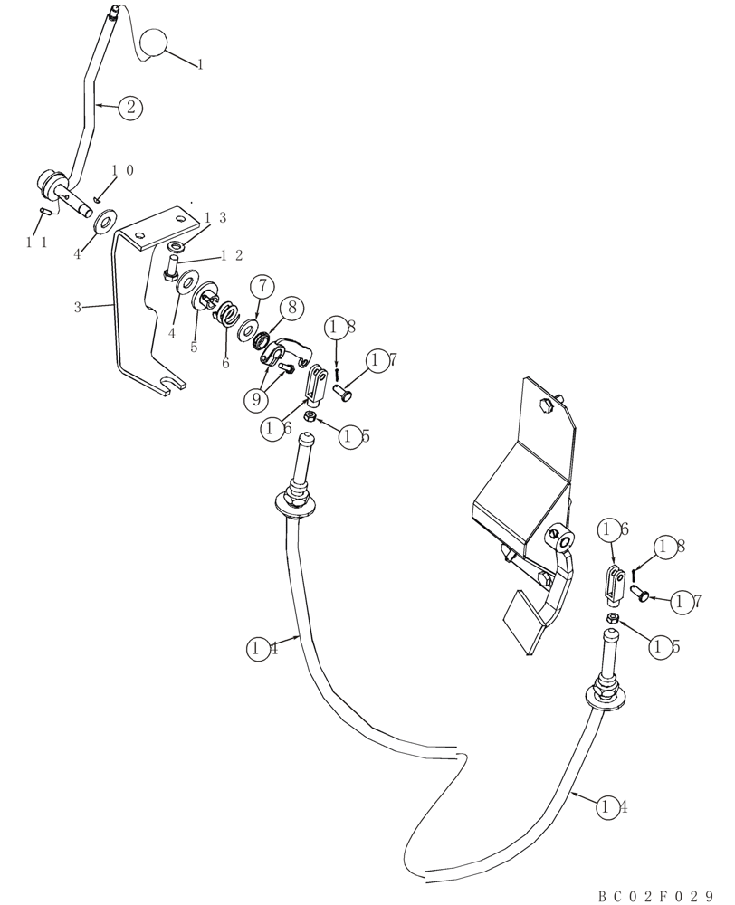 Схема запчастей Case 850K - (03-01) - CONTROLS, THROTTLE - CABLE AND HAND LEVER (03) - FUEL SYSTEM