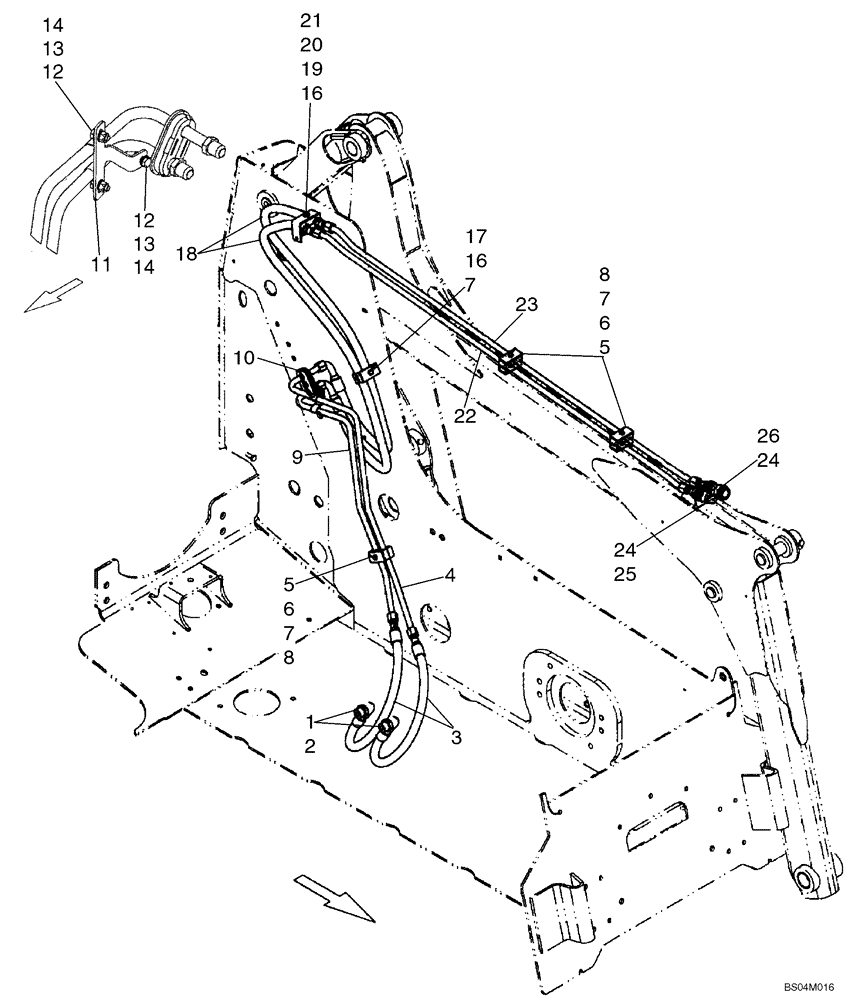 Схема запчастей Case 445CT - (08-05) - HYDRAULICS - AUXILIARY SYSTEM (08) - HYDRAULICS