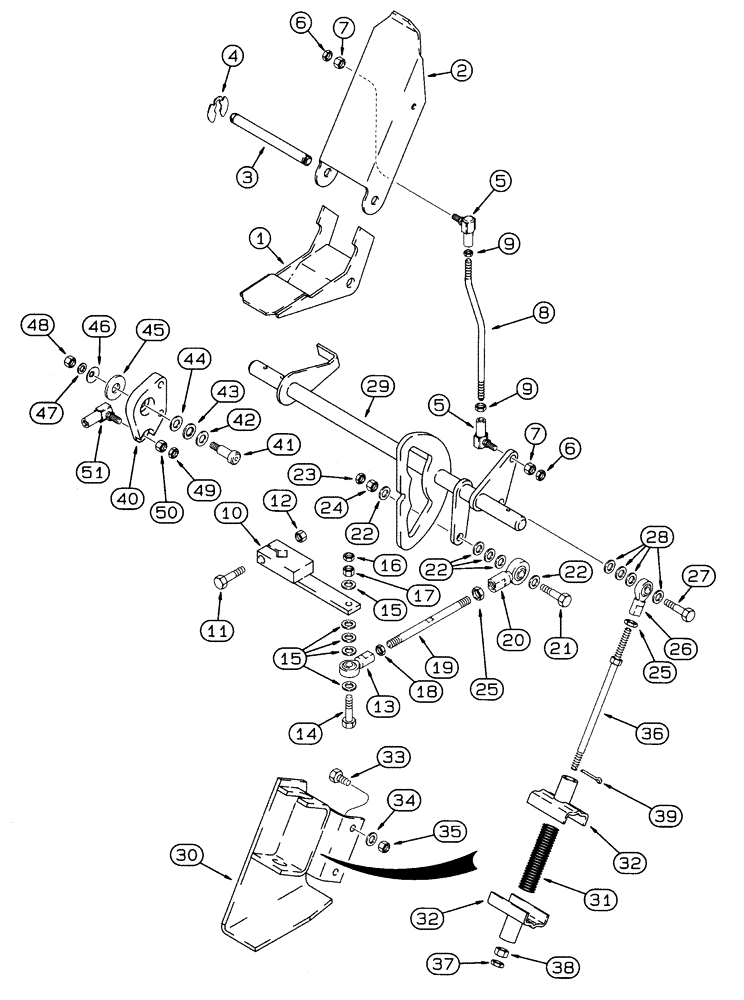 Схема запчастей Case 460 - (6-04) - GROUND DRIVE CONTROLS, PEDALS (06) - POWER TRAIN