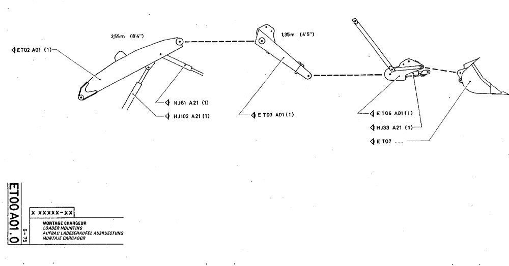 Схема запчастей Case TY45 - (ET00 A01.0) - LOADER MOUNTING (05) - UPPERSTRUCTURE CHASSIS