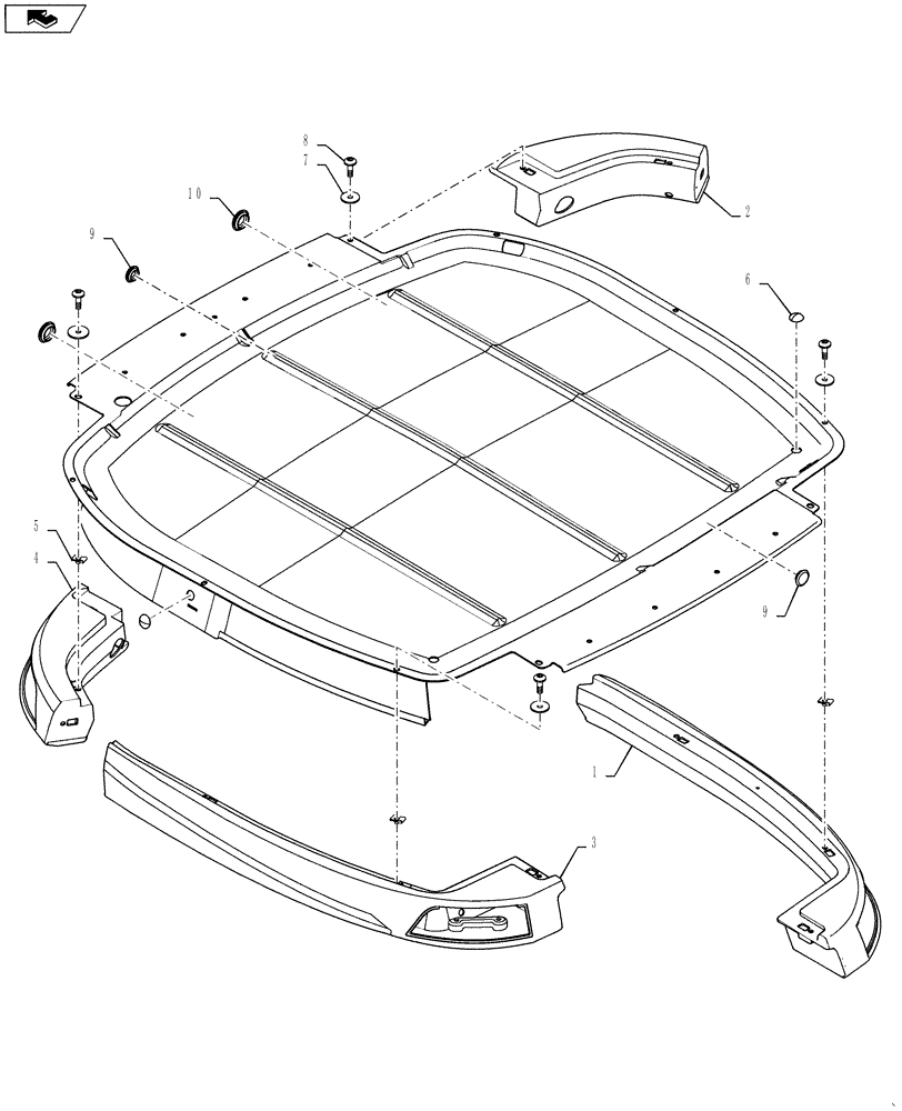 Схема запчастей Case 580SN WT - (90.150.03) - CAB ROOF LIGHT PODS (90) - PLATFORM, CAB, BODYWORK AND DECALS