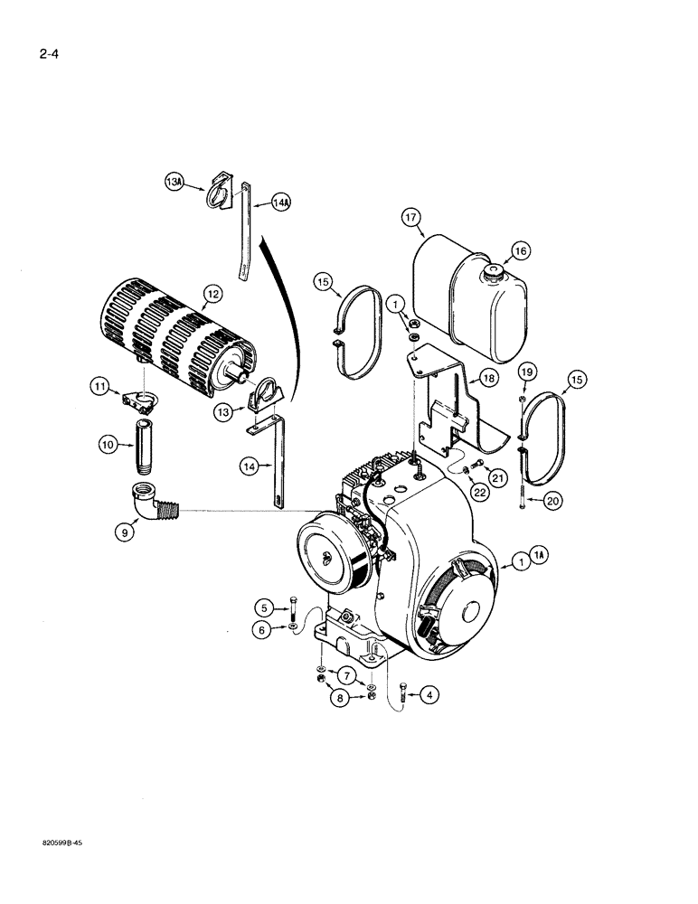 Схема запчастей Case TL100 - (2-04) - KOHLER ENGINE AND EXHAUST SYSTEM (02) - ENGINE