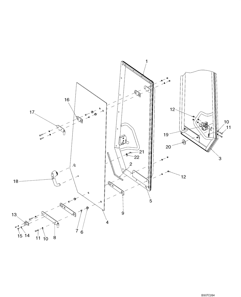 Схема запчастей Case 821E - (09-59) - CAB - DOOR - PRIOR TO P.I.N. N8F206374 (09) - CHASSIS