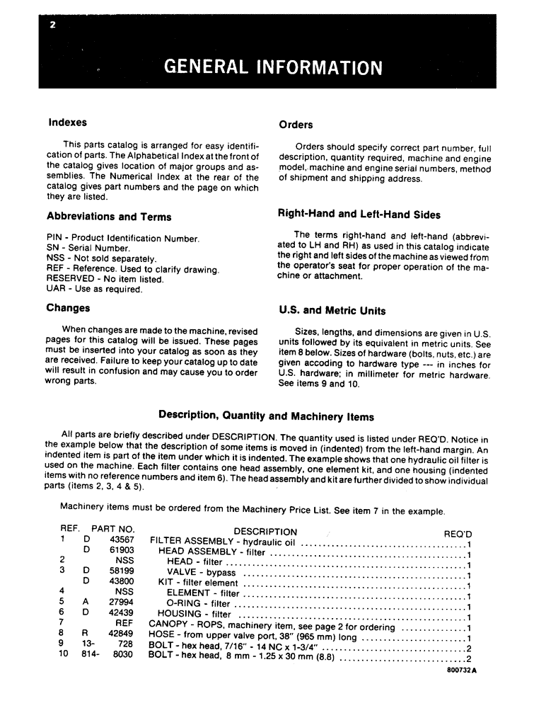 Схема запчастей Case W20 - (002) - GENERAL INFORMATION (00) - PICTORIAL INDEX