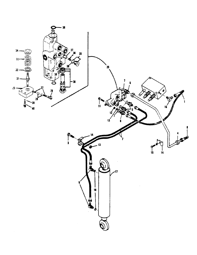 Схема запчастей Case 1000 - (70) - HYDRAULIC LINES - BACKFILL BLADE, (UP TO SPEC. #P16WS10, P16WS10, P16FD12) 