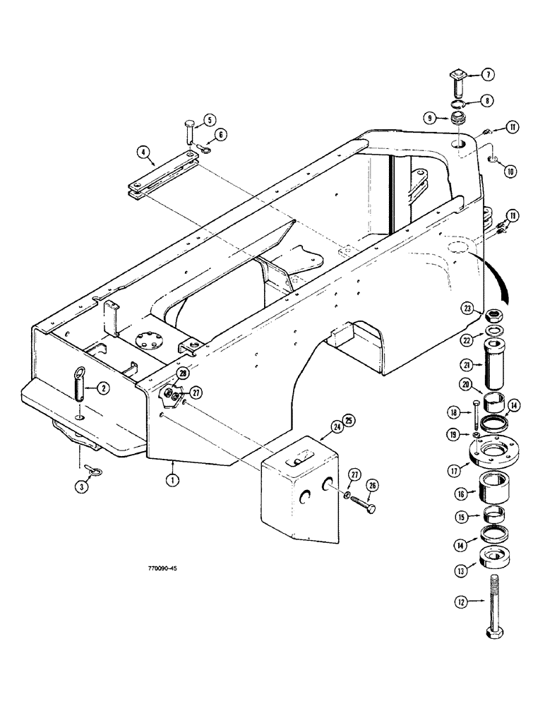 Схема запчастей Case W36 - (9-476) - REAR CHASSIS AND PIVOT (09) - CHASSIS