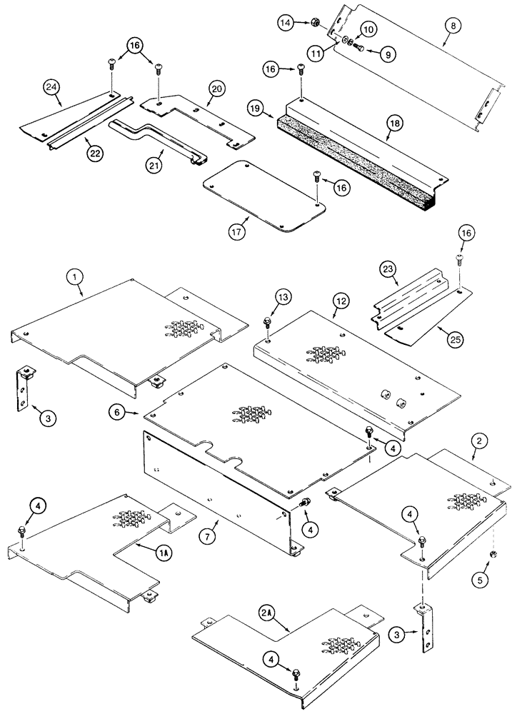 Схема запчастей Case 855E - (9-048) - FLOOR AND STEP PLATES (09) - CHASSIS/ATTACHMENTS