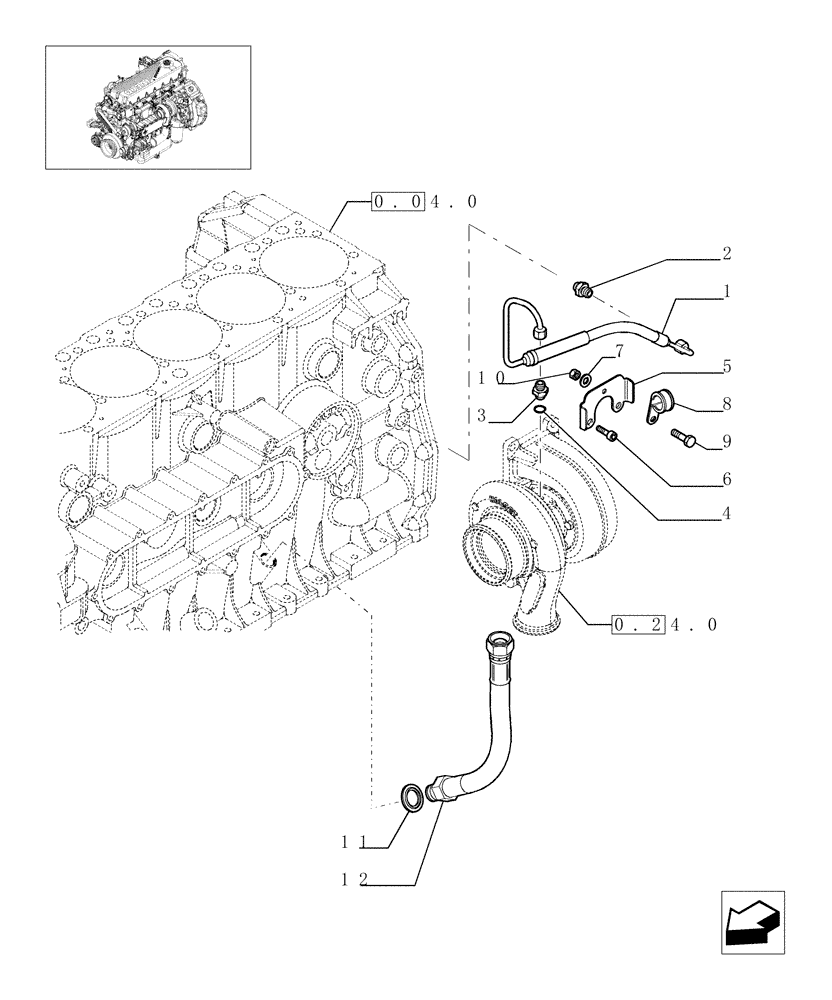 Схема запчастей Case F2CE9684C E001 - (0.30.63[01]) - TURBOBLOWER PIPES (504135380 - 99487300) 