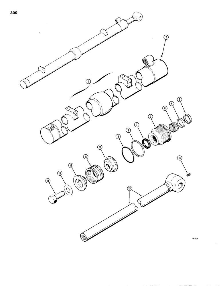 Схема запчастей Case 1150B - (300) - G35383 AND G35384 DOZER ANGLE CYLINDERS, GLAND IS STAMPED W/ CLYINDER PART NUMBER (07) - HYDRAULIC SYSTEM