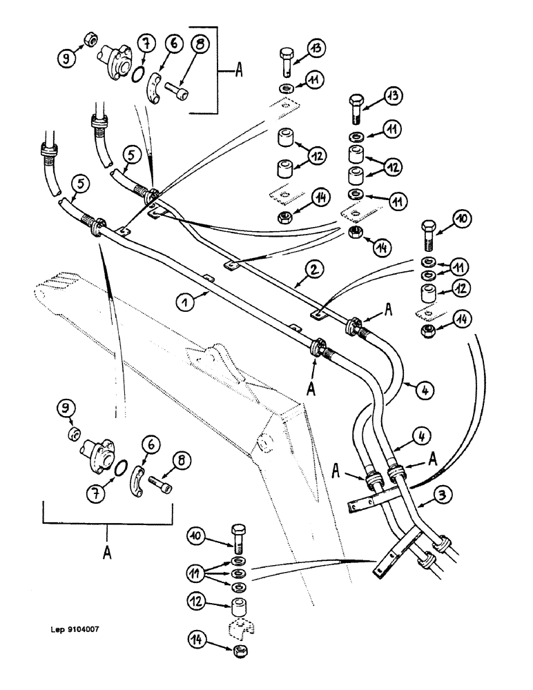 Схема запчастей Case 688 - (24) - HYDRAULIC CIRCUIT ON BOOM (5.40M) 