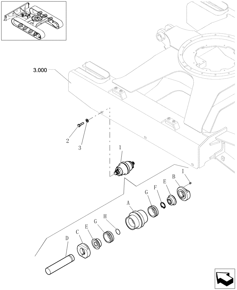 Схема запчастей Case CX20B - (3.040[01]) - TRACK ROLLER (48) - TRACKS & TRACK SUSPENSION