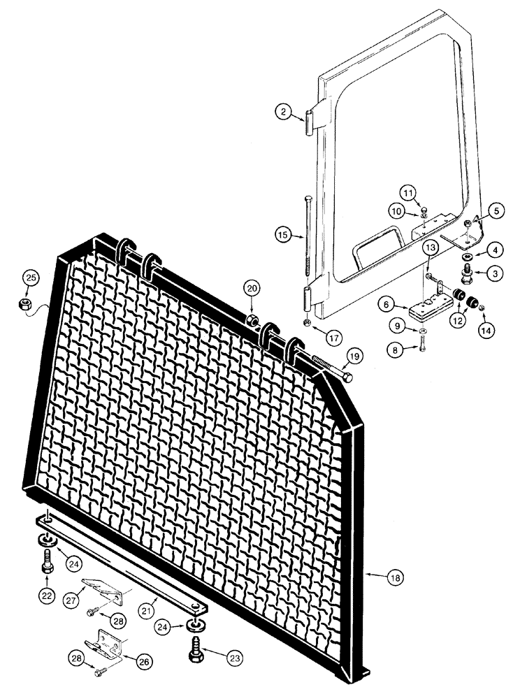 Схема запчастей Case 750H - (09-27) - CAB WINDOW, DOOR AND SCREEN (09) - CHASSIS