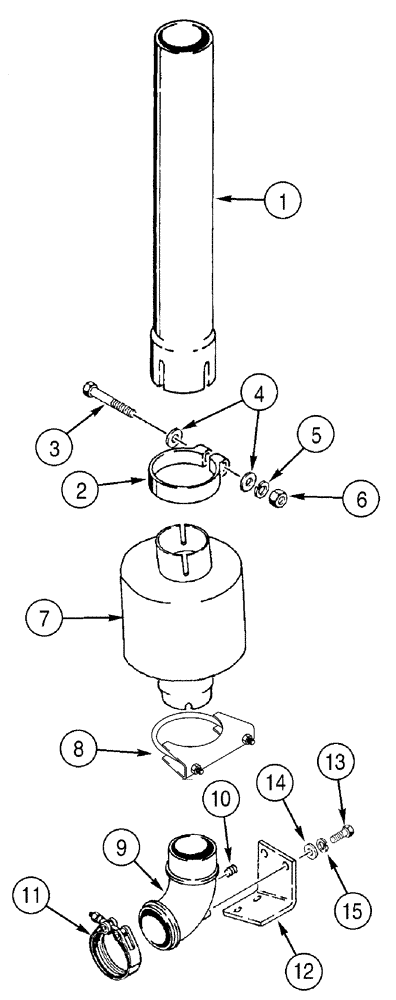 Схема запчастей Case 1150H - (02-08) - MUFFLER - EXHAUST SYSTEM (02) - ENGINE