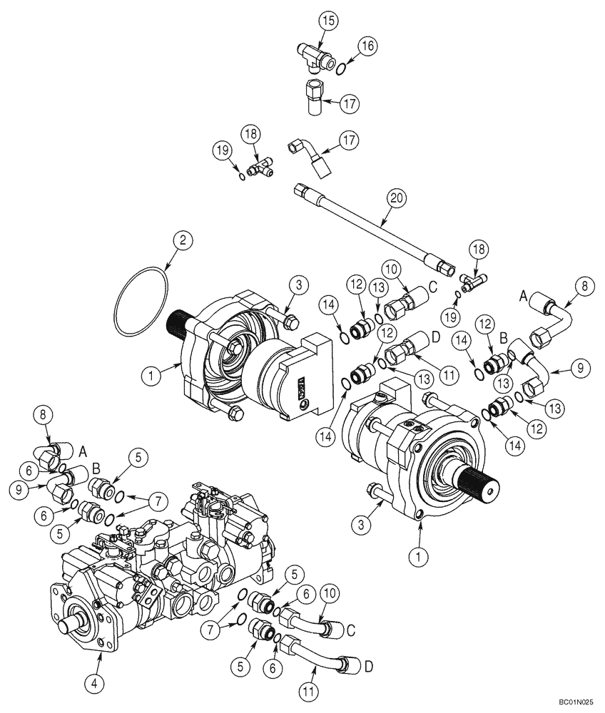 Схема запчастей Case 75XT - (06-04) - HYDROSTATICS - PUMP AND DRIVE MOTORS (Oct 1 2010 9:54AM) (06) - POWER TRAIN