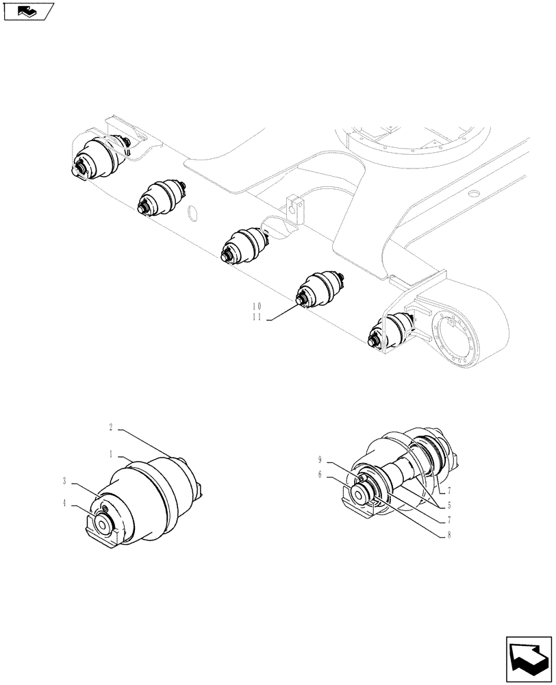 Схема запчастей Case CX27B ASN - (48.138.01) - ROLLER ASSY, TRACK (48) - TRACKS & TRACK SUSPENSION