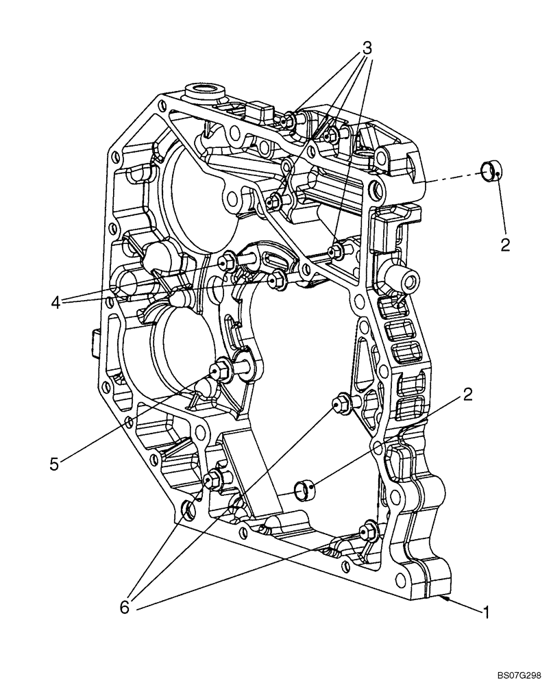 Схема запчастей Case 621E - (02-30) - GEAR COVER - REAR HOUSING (02) - ENGINE