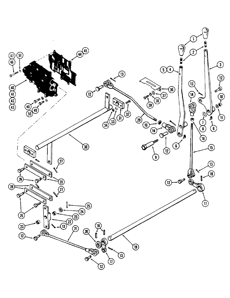 Схема запчастей Case W10 - (078) - TRANSMISSION SHIFT CONTROL LINKAGE (06) - POWER TRAIN