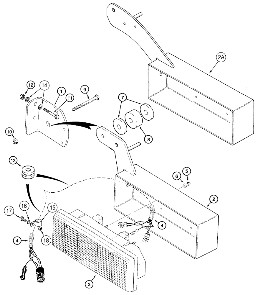 Схема запчастей Case 921C - (04-33) - MOUNTING - LAMPS, REAR COMBINATION (04) - ELECTRICAL SYSTEMS