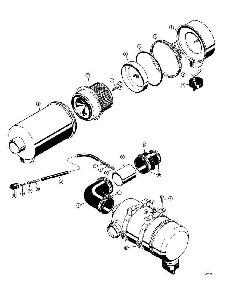 Схема запчастей Case 400C - (074) - AIR CLEANER AND RELATED PARTS (02) - ENGINE