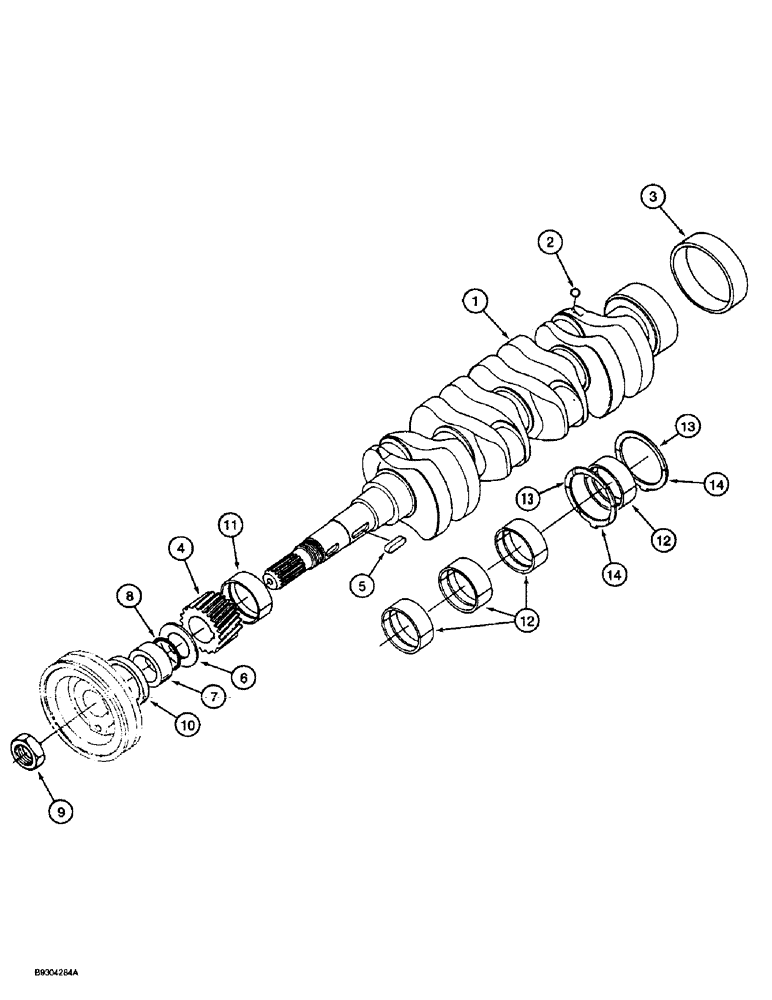 Схема запчастей Case 560 - (2-23A) - CRANKSHAFT, KUBOTA V2203IDI ENGINE, P.I.N. JAF0295741 AND AFTER (02) - ENGINE