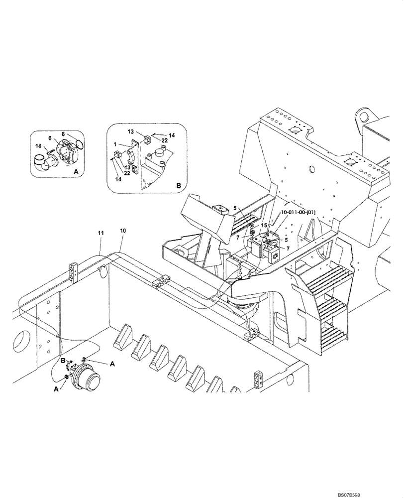 Схема запчастей Case SV216 - (10-003-01[01]) - HYDRAULICS - FRONT DRUM DRIVE (GROUP 312) (ND109734) (08) - HYDRAULICS