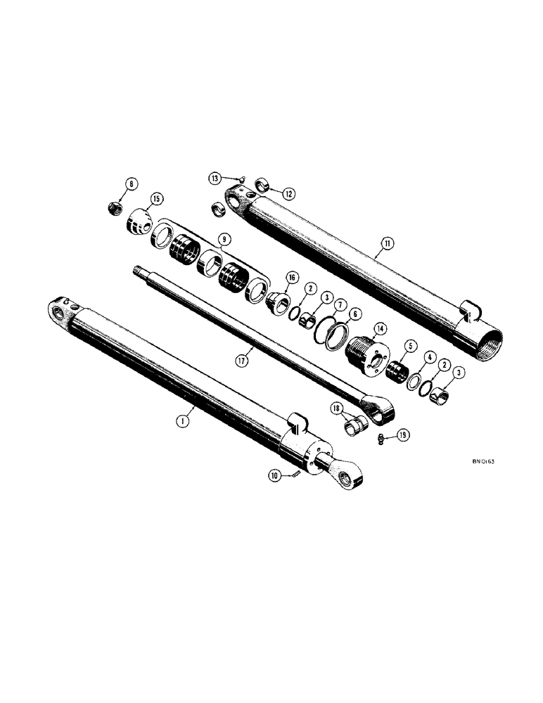 Схема запчастей Case 22 - (48[1]) - D32167 HYDRAULIC BOOM CYLINDER 