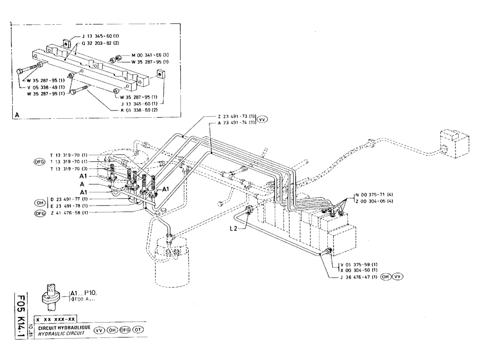 Схема запчастей Case 75C - (F05 K14.1) - HYDRAULIC CIRCUIT (07) - HYDRAULIC SYSTEM