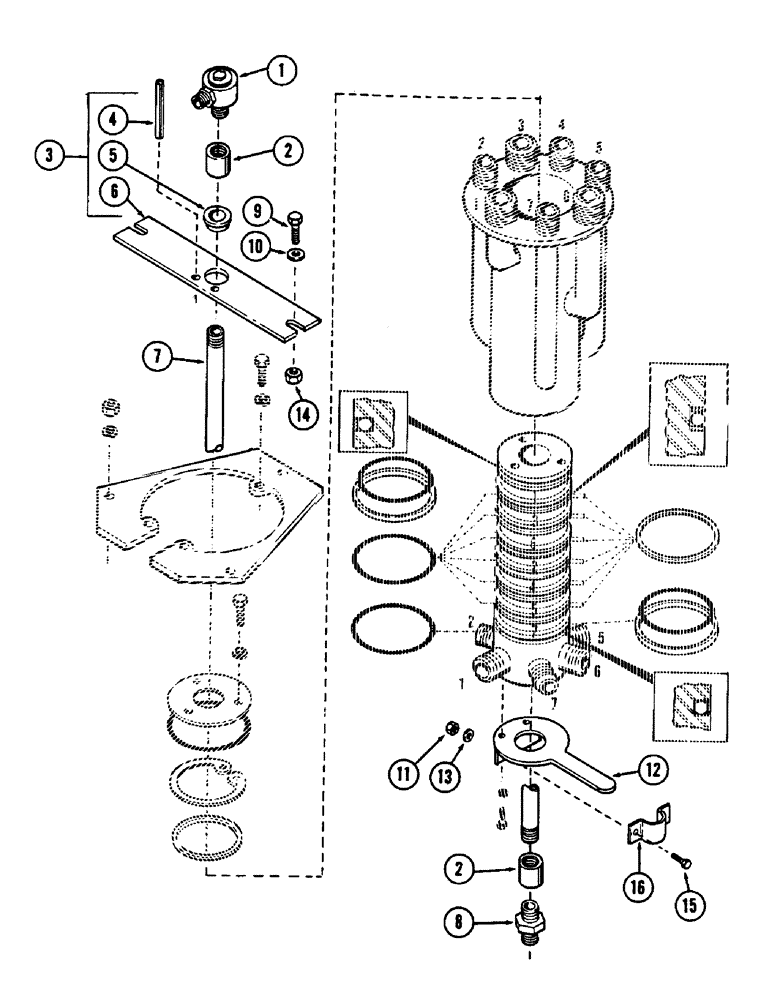 Схема запчастей Case 880B - (154) - INNER BRAKE SWIVEL AND RELATED PARTS (04) - UNDERCARRIAGE