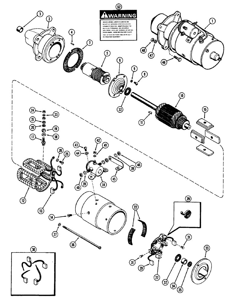 Схема запчастей Case 1700-SERIES - (032) - A51910 STARTER, 148B SPARK IGNITION ENGINE, WITH STAINLESS STEEL ARMATURE SHAFT (10) - ENGINE