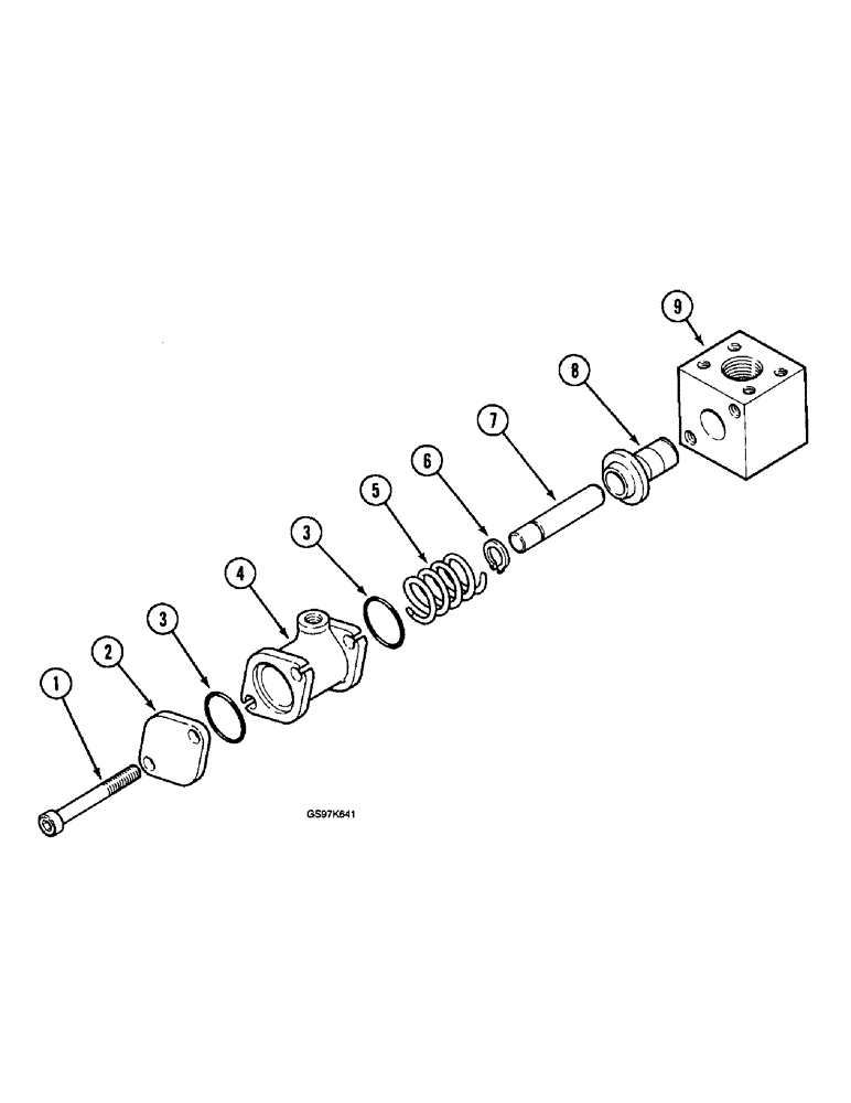 Схема запчастей Case 220B - (8-162) - PRESSURE REGULATING VALVE, 35 BAR (08) - HYDRAULICS