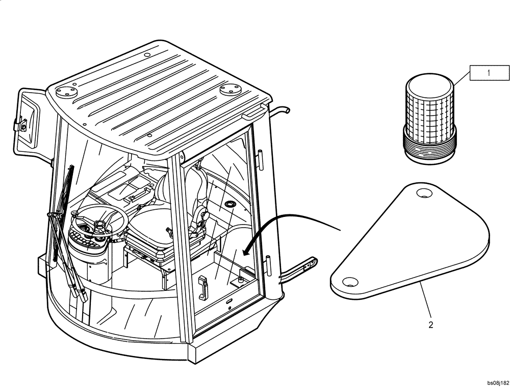 Схема запчастей Case 21D - (32.850[001]) - BEACON LIGHT INSTALLATION (OPTION) (S/N 561101-UP) No Description