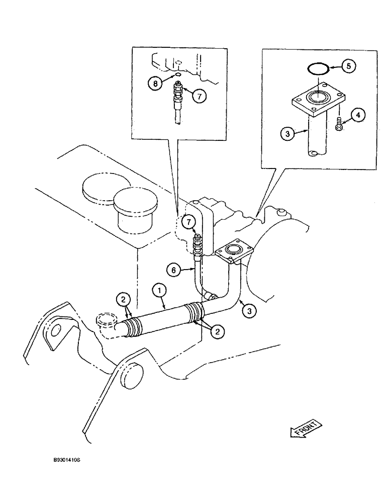 Схема запчастей Case 9010 - (8-06) - BASIC HYDRAULIC CIRCUIT, RESERVOIR TO PUMP (08) - HYDRAULICS