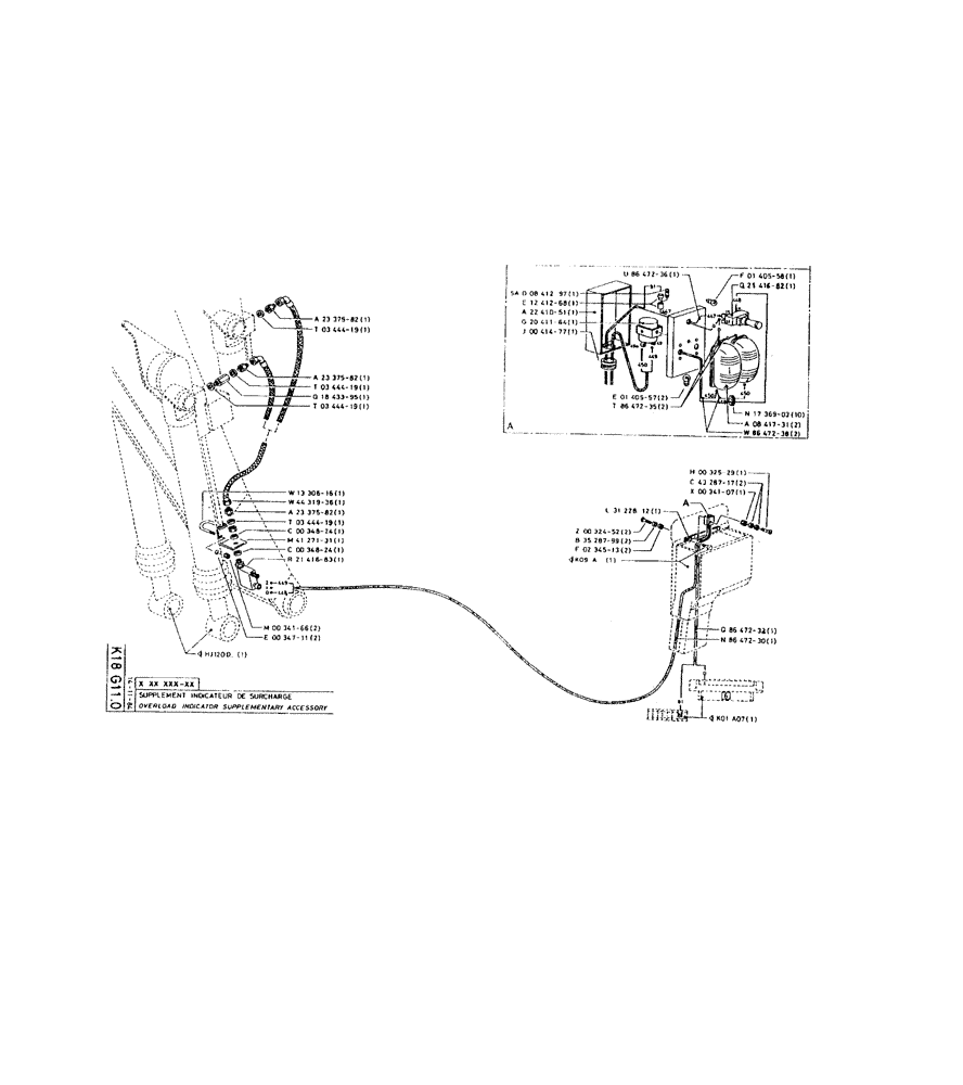 Схема запчастей Case 220 - (255) - OVERLOAD INDICATOR SUPPLEMENTARY ACCESSORY (12) - Chassis/Attachments