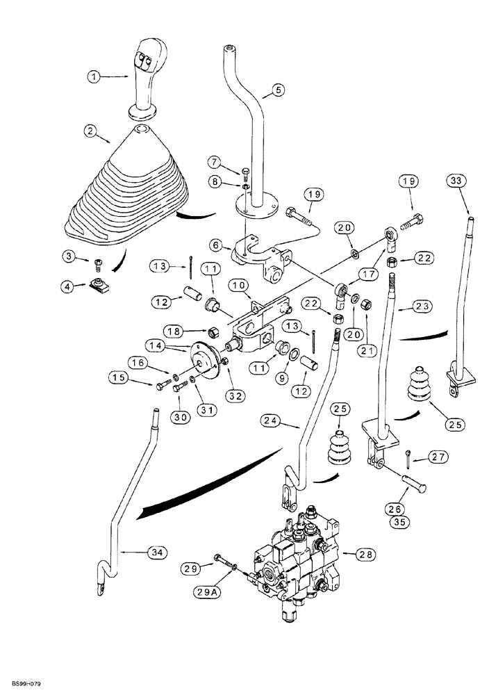 Схема запчастей Case 580SL - (9-002) - LOADER LIFT AND BUCKET CONTROLS (09) - CHASSIS/ATTACHMENTS