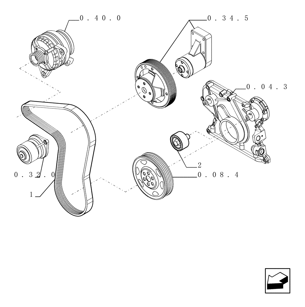 Схема запчастей Case TX842 - (0.34.0[01]) - WATER PUMP - CONTROL (10) - ENGINE