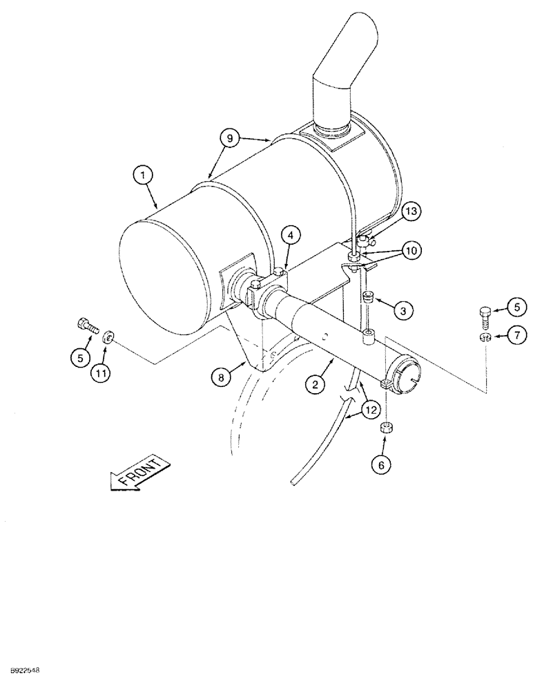 Схема запчастей Case 9030 - (2-08) - MUFFLER AND EXHAUST SYSTEM (02) - ENGINE