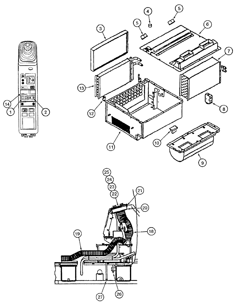 Схема запчастей Case 9050B - (9-062) - HEATER AND AIR CONDITIONING ASSEMBLY, P.I.N. EAC0501182 AND AFTER (09) - CHASSIS/ATTACHMENTS