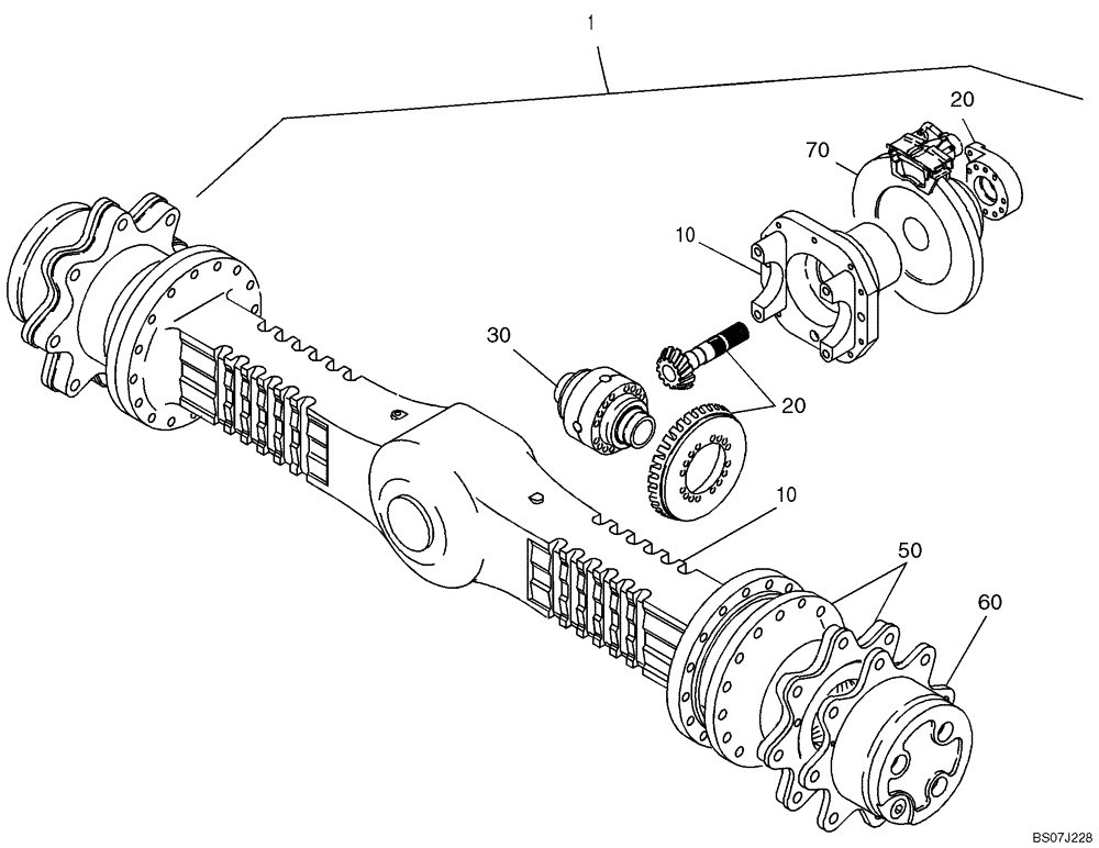 Схема запчастей Case 21E - (02.063[2988797000]) - FRONT AXLE (STANDARD) (25) - FRONT AXLE SYSTEM