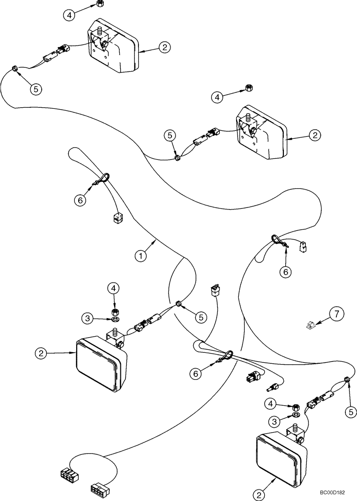 Схема запчастей Case 921C - (04-07) - HARNESS - CANOPY ROOF (04) - ELECTRICAL SYSTEMS