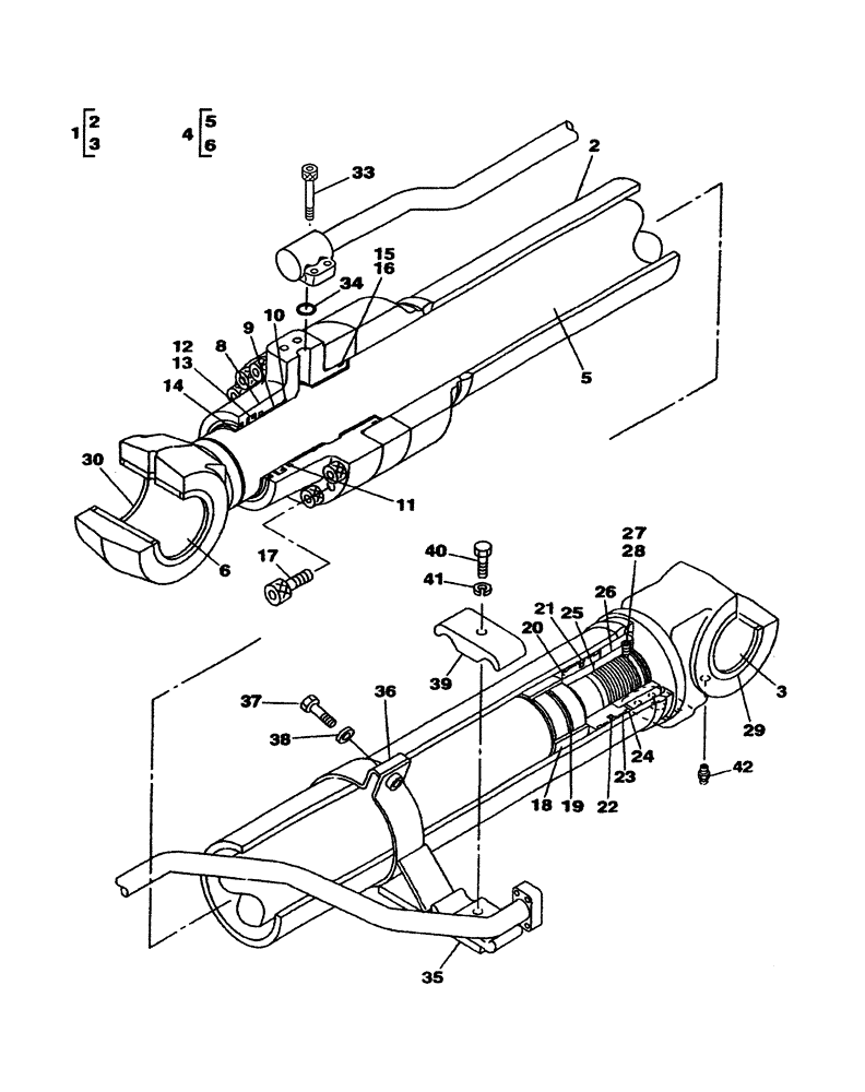 Схема запчастей Case CX350 - (08-195-00[01]) - BOOM CYLINDER - RIGHT - WITH VALVE, PRESSURE RELIEF (08) - HYDRAULICS