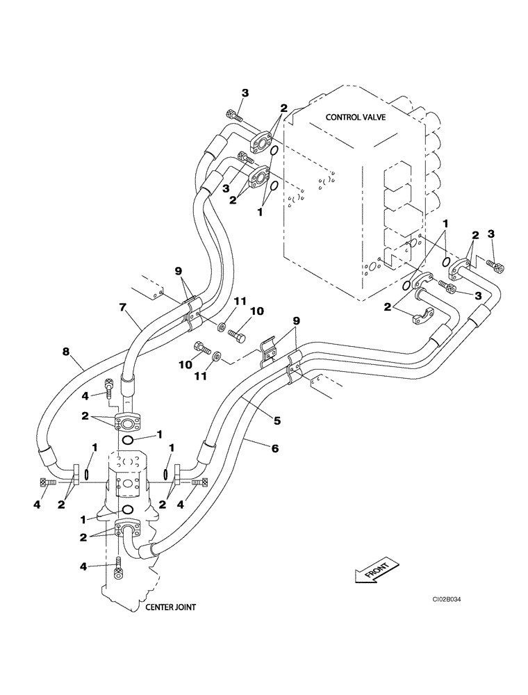 Схема запчастей Case CX460 - (06-07) - HYDRAULICS - TRAVEL (06) - POWER TRAIN