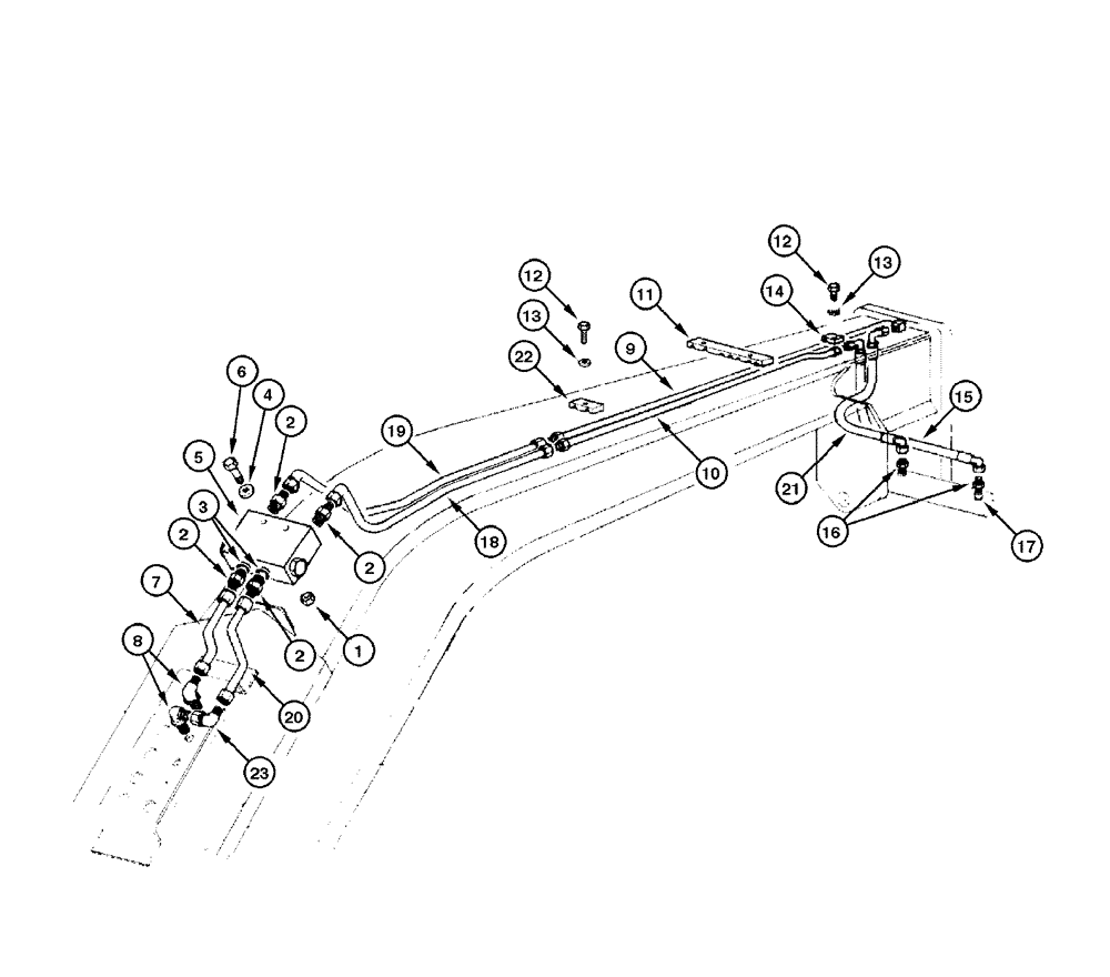 Схема запчастей Case 865 DHP - (8-046) - FRONT AXLE HYDRAULIC CIRCUIT - TILT (08) - HYDRAULICS